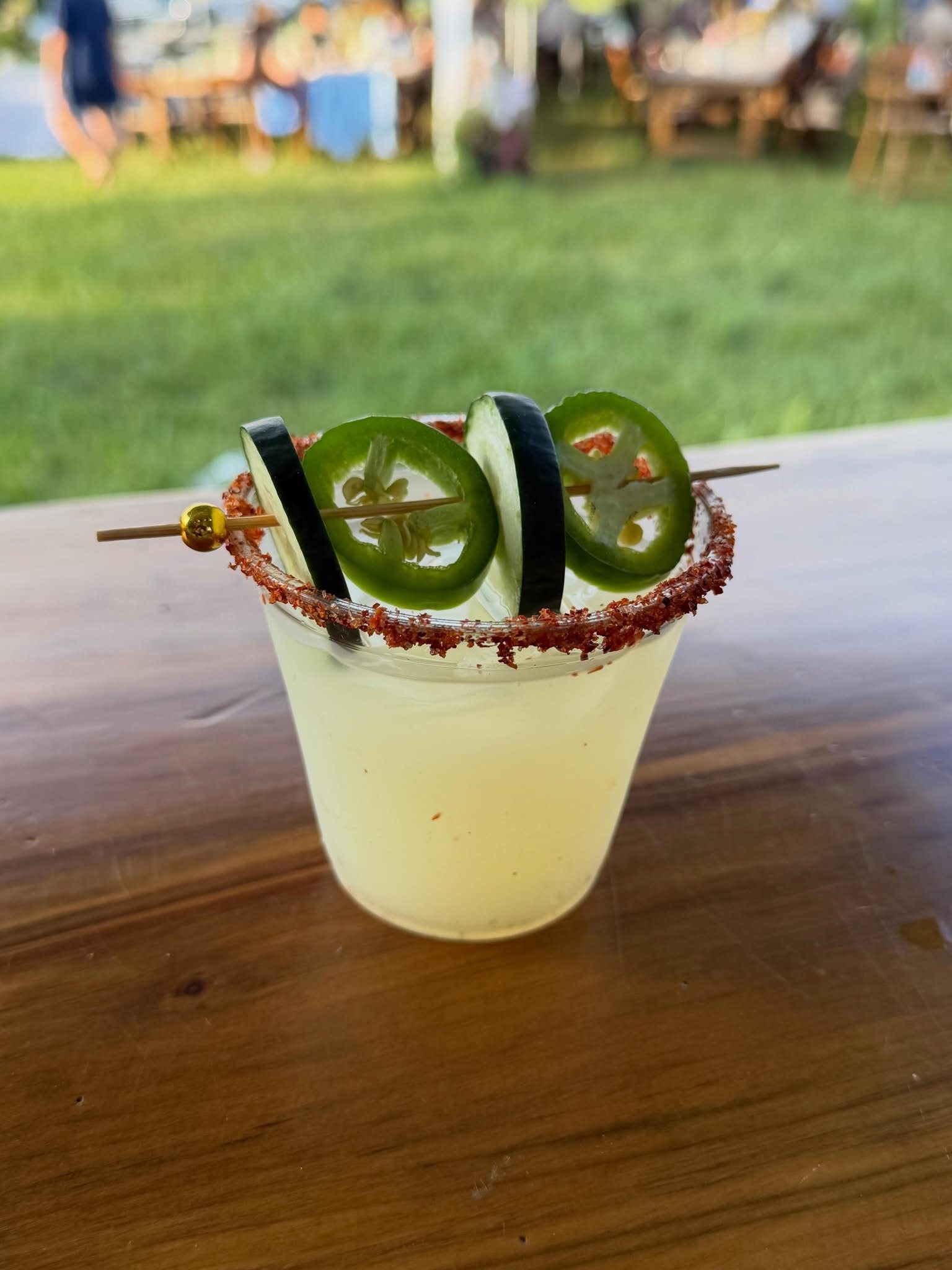 El Pepino: a spicy margarita with a chili-salt rim, cucumber and garden-grown jalapeño